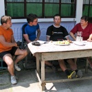 Ifrim guest house - cyclist visitors talking to the host